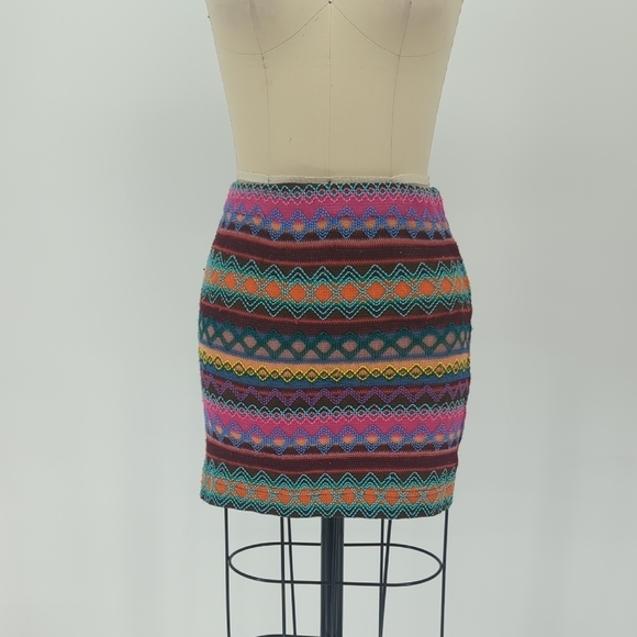 Mags & Pye Striped Knit Mini Skirt Multicolor S bohemian boho chic - Picture 1 of 5